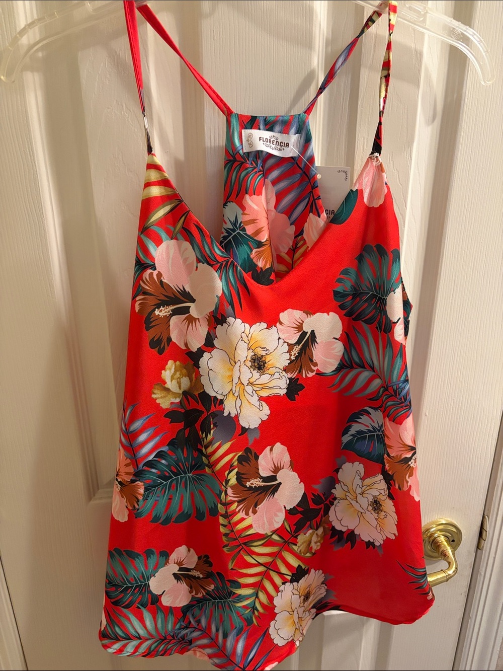 Floral Red Tropical Print Cami
